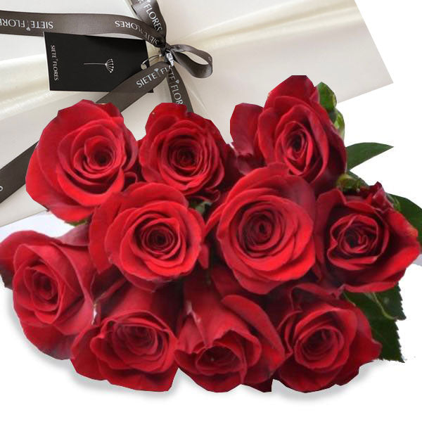 Caja de 10 Rosas Rojas